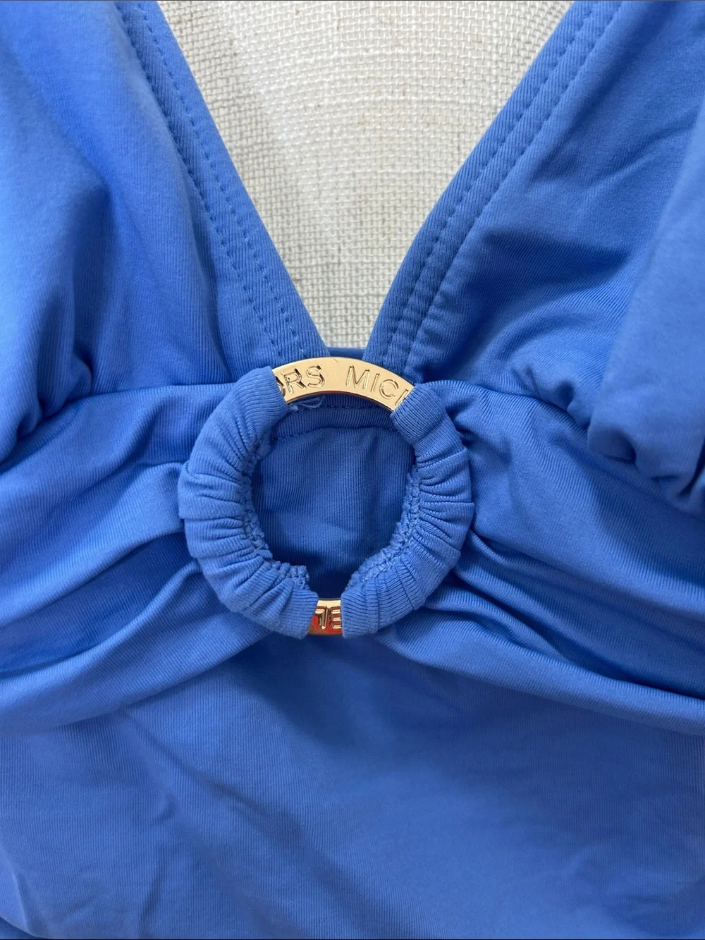 Michael Kors Royal Blue One-Piece Swimsuit with Front Ring Detail Size 8